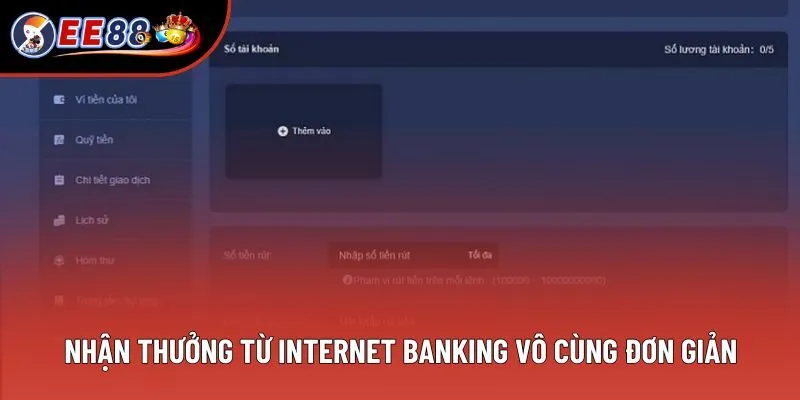 Nhận thưởng từ internet banking vô cùng đơn giản